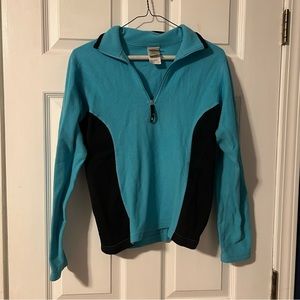 The North Face Teal Blue and Black Quarter Zip Fleece- Vintage! Size S